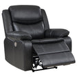Sycamore Upholstered Power Recliner Chair Dark Grey 610233P - Ella Furniture