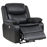 Sycamore Upholstered Power Recliner Chair Dark Grey 610233P - Ella Furniture