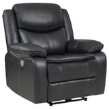 Sycamore Upholstered Power Recliner Chair Dark Grey 610233P - Ella Furniture