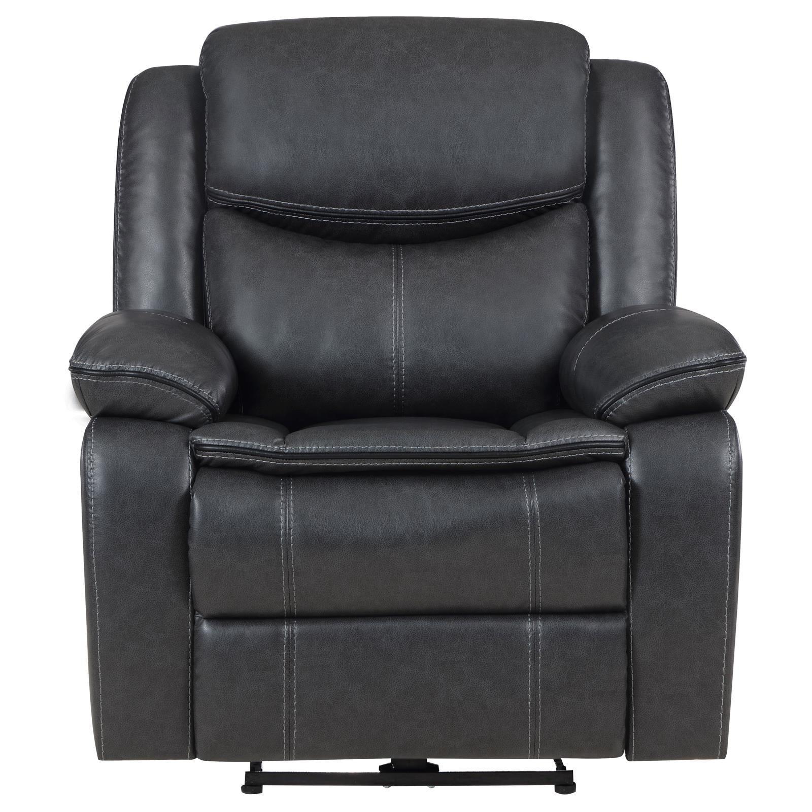 Sycamore Upholstered Power Recliner Chair Dark Grey 610233P - Ella Furniture