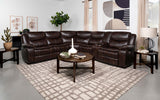 Sycamore Upholstered Power Reclining Sectional Sofa Brown 610190P - Ella Furniture