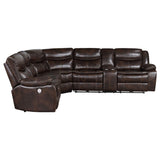 Sycamore Upholstered Power Reclining Sectional Sofa Brown 610190P - Ella Furniture