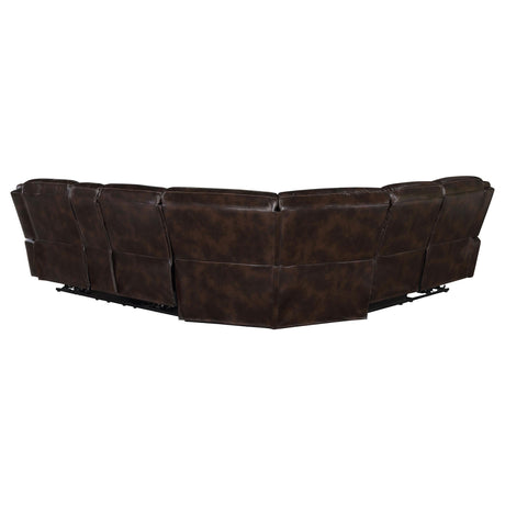 Sycamore Upholstered Power Reclining Sectional Sofa Brown 610190P - Ella Furniture