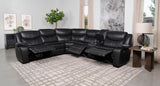 Sycamore Upholstered Power Reclining Sectional Sofa Grey 610200P - Ella Furniture