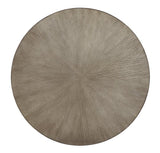 Ranoka Platinum Ash Veneer Silvertone Metal Tubular Legs Wood Round Cocktail Table - Ella Furniture
