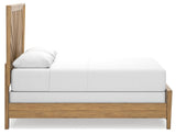Takston Light Brown Queen Panel Bed - Ella Furniture