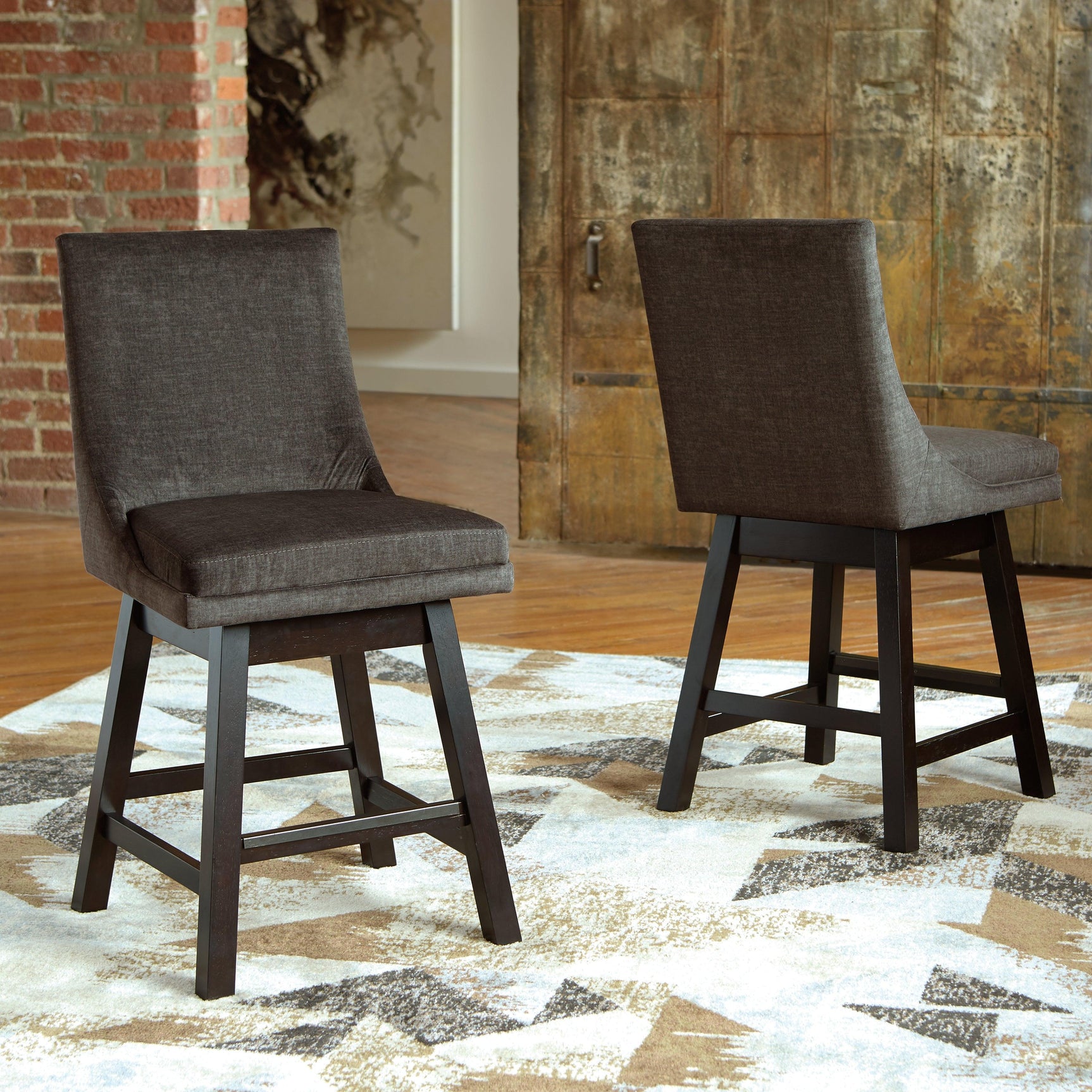 Tallenger Dark Gray 2-Piece Bar Stool - Ella Furniture