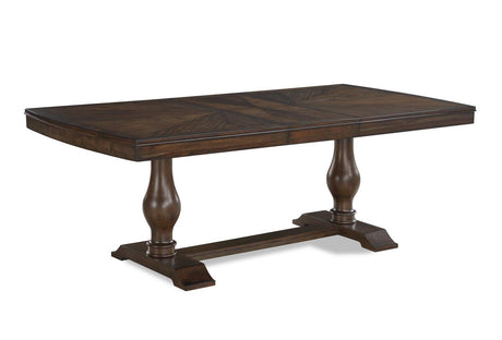 Tarin Brown Finish Transitional Classic Fabric Wood Sideboard Dining Room Set - Ella Furniture