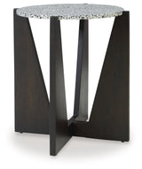 Tellrich Black/White Accent Table - Ella Furniture