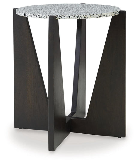 Tellrich Black/White Accent Table - Ella Furniture