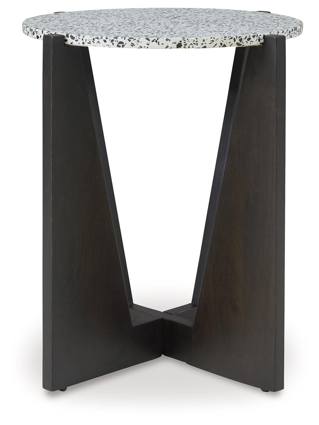 Tellrich Black/White Accent Table - Ella Furniture