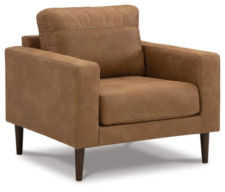 Telora Caramel Chair And Ottoman - Ella Furniture