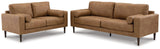 Telora Caramel Sofa And Loveseat - Ella Furniture