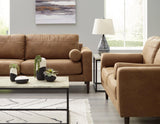 Telora Caramel Sofa And Loveseat - Ella Furniture