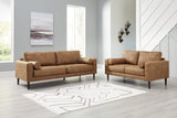 Telora Caramel Sofa, Loveseat, Chair And Ottoman - Ella Furniture