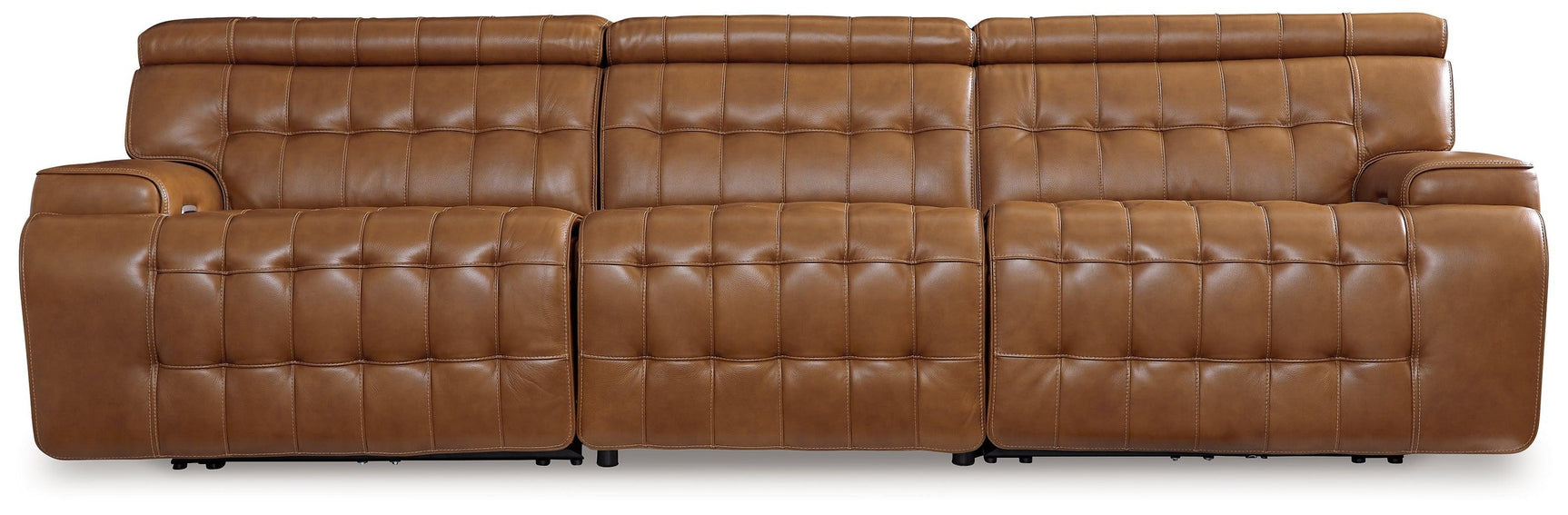 Temmpton Chocolate Leather 3-Piece Power Reclining Sectional Sofa - Ella Furniture