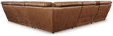Temmpton Chocolate Leather 6-Piece Power Reclining Sectional - Ella Furniture