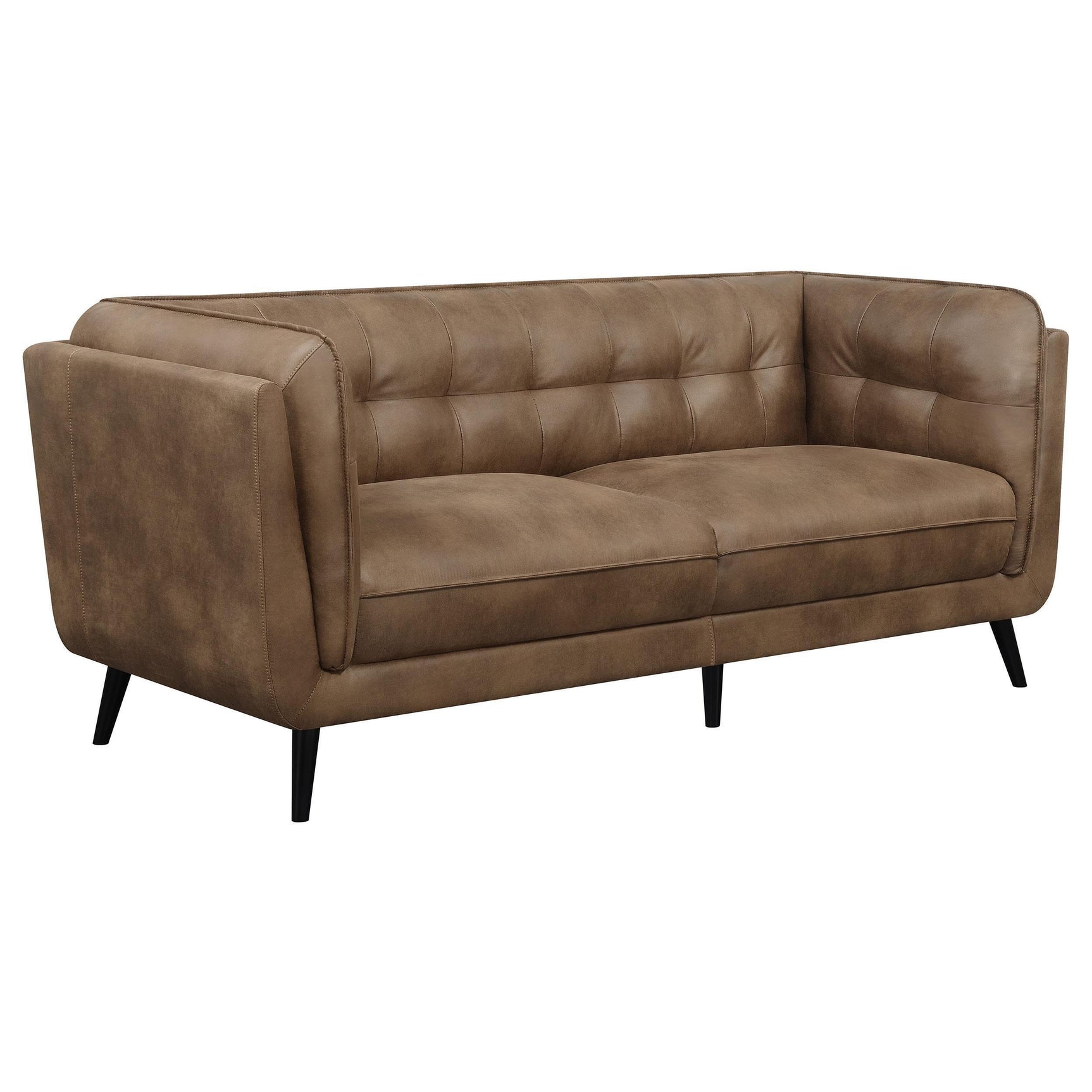 Thatcher Thatcher 3-piece Upholstered Tuxedo Arm Sofa Set Brown 509421-S3 - Ella Furniture