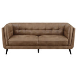 Thatcher Thatcher 3-piece Upholstered Tuxedo Arm Sofa Set Brown 509421-S3 - Ella Furniture