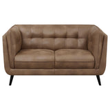 Thatcher Thatcher 3-piece Upholstered Tuxedo Arm Sofa Set Brown 509421-S3 - Ella Furniture