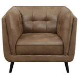 Thatcher Thatcher 3-piece Upholstered Tuxedo Arm Sofa Set Brown 509421-S3 - Ella Furniture