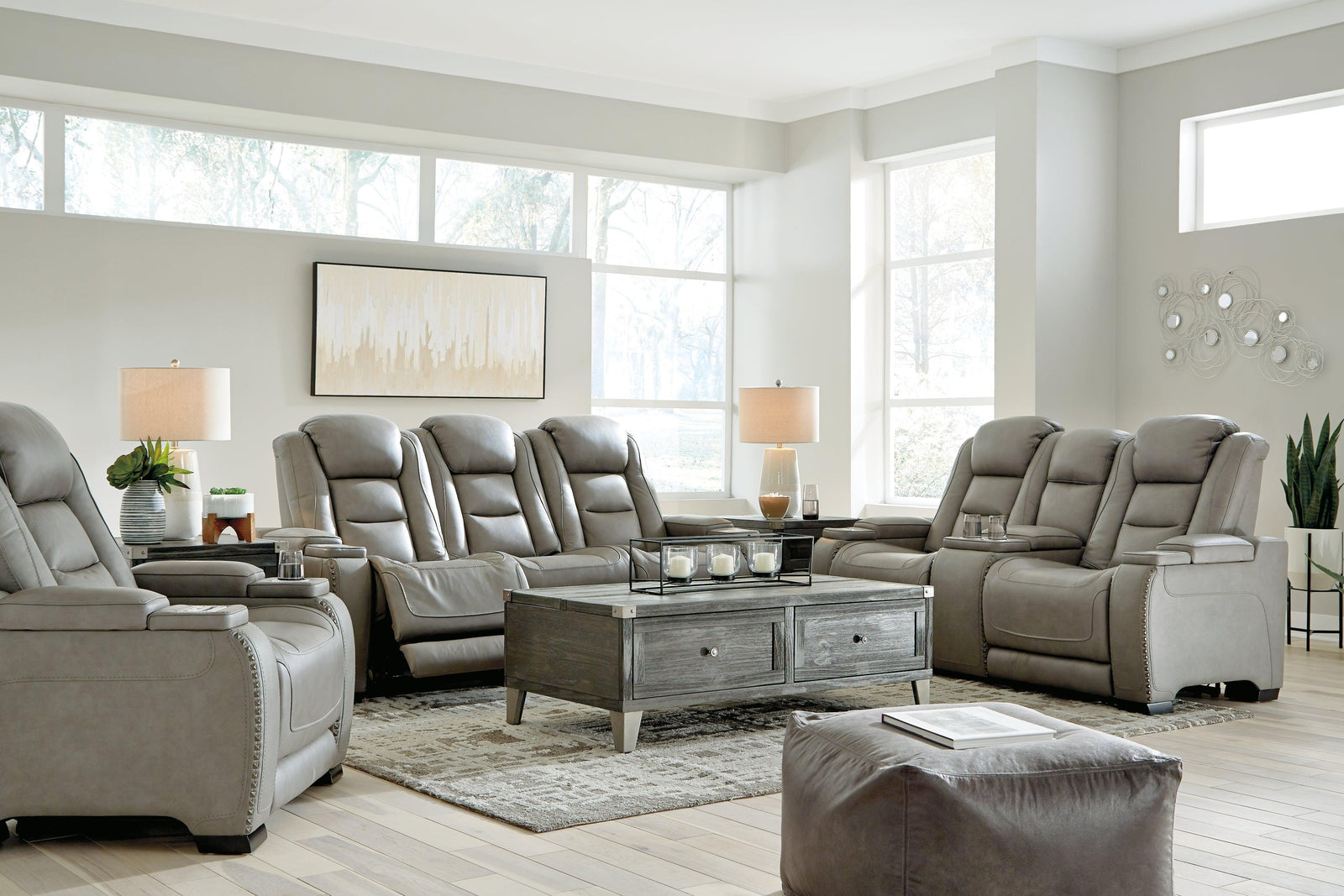 The Gray Man-den Sofa, Loveseat And Recliner - Ella Furniture