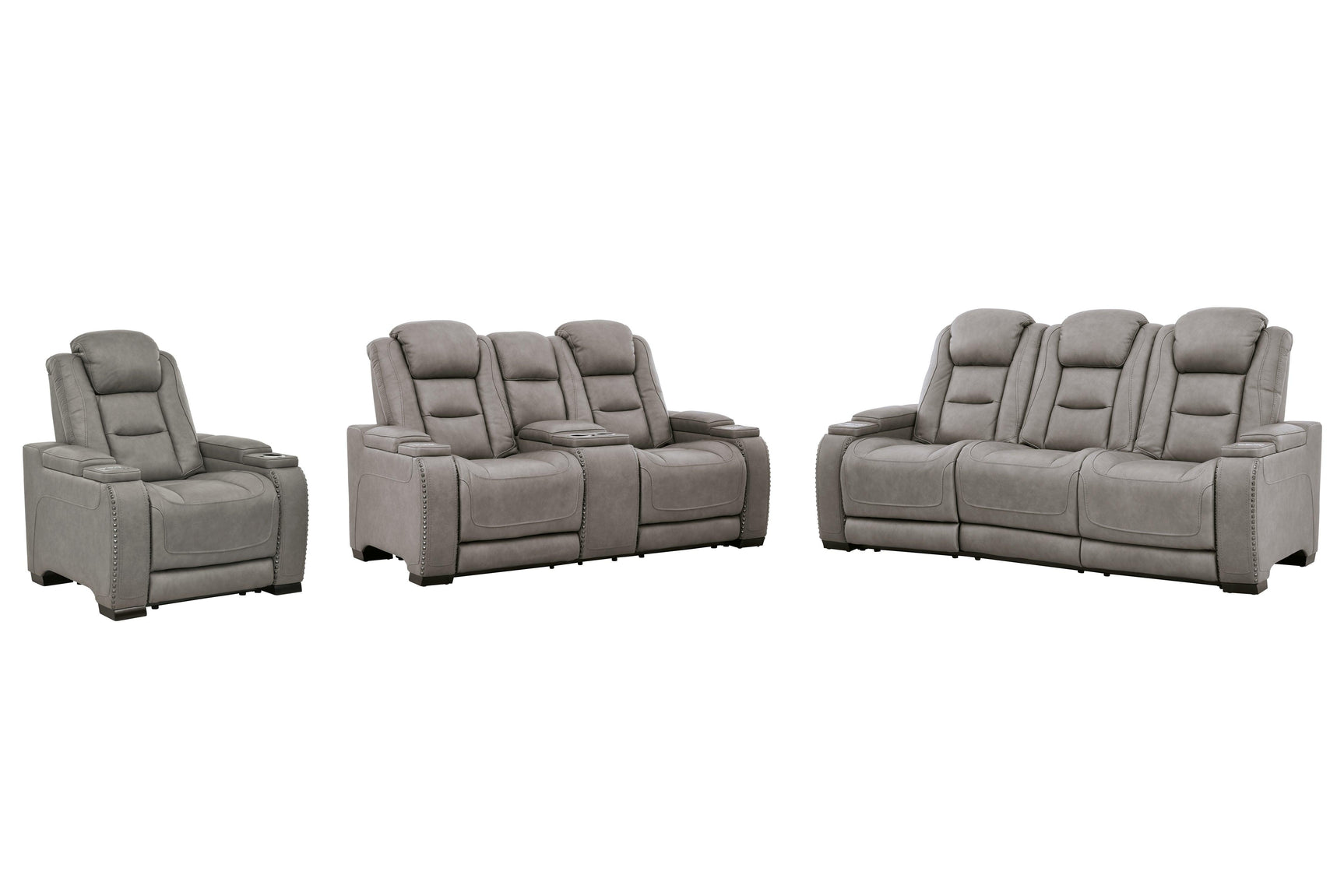 The Gray Man-den Sofa, Loveseat And Recliner - Ella Furniture