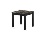 Thurner Black Modern Contemporary Solid Wood Faux Marble Top Cocktail Coffee Table - Ella Furniture
