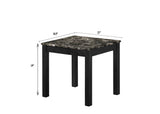 Thurner Black Modern Contemporary Solid Wood Faux Marble Top Cocktail Coffee Table - Ella Furniture
