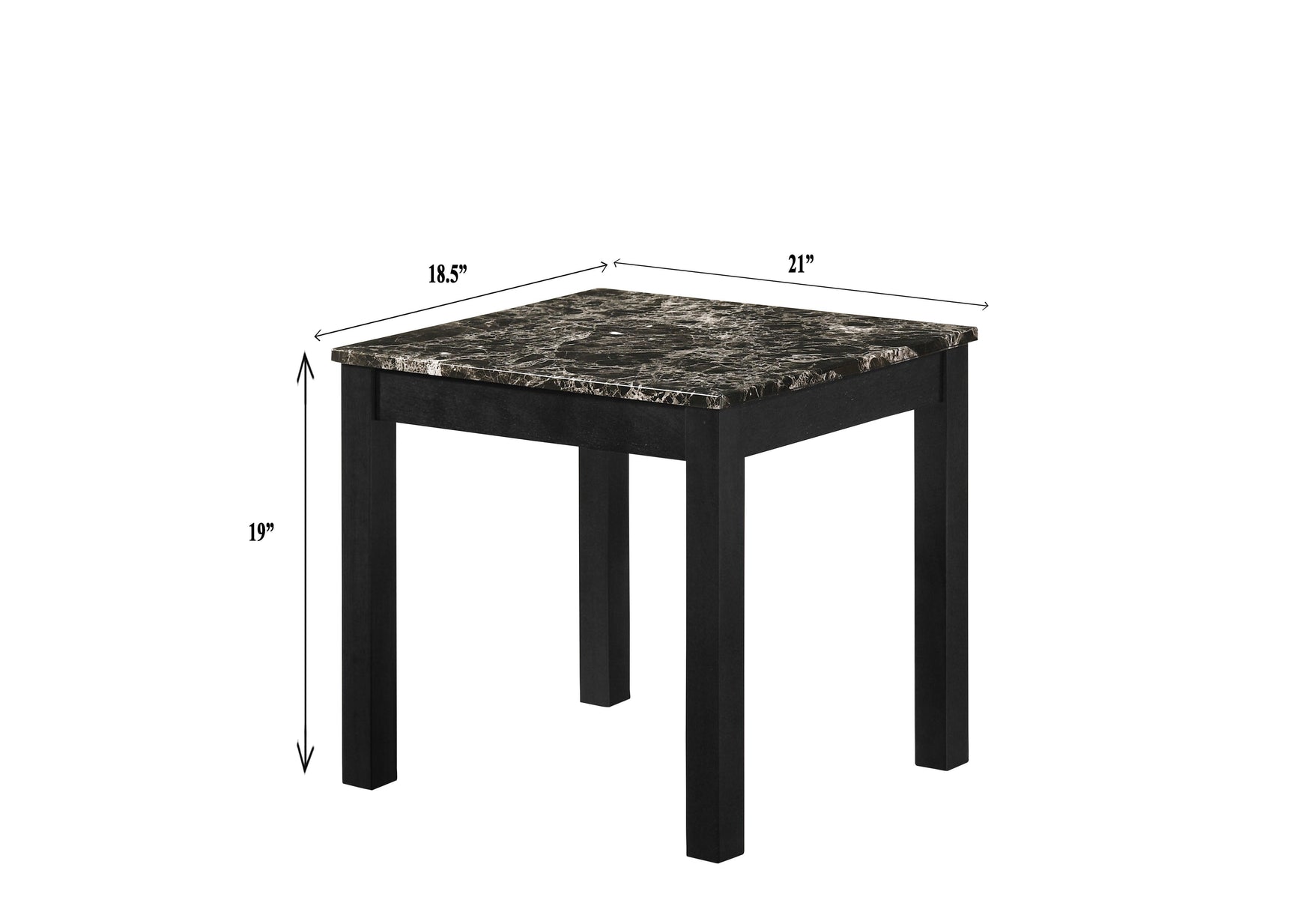Thurner Black Modern Contemporary Solid Wood Faux Marble Top Cocktail Coffee Table - Ella Furniture