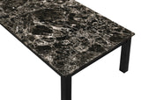 Thurner Black Modern Contemporary Solid Wood Faux Marble Top Cocktail Coffee Table - Ella Furniture