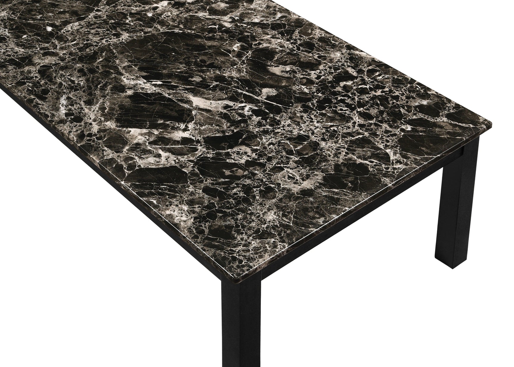 Thurner Black Modern Contemporary Solid Wood Faux Marble Top Cocktail Coffee Table - Ella Furniture