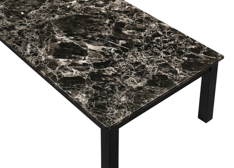 Thurner Black Modern Contemporary Solid Wood Faux Marble Top Cocktail Coffee Table - Ella Furniture
