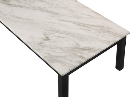 Thurner Black/White Modern Contemporary Solid Wood Marble Top Cocktail Coffee Table - Ella Furniture