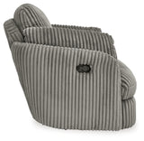 Tie-breaker Fog Velvet Swivel Glider Recliner - Ella Furniture