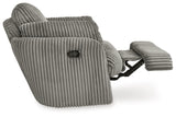 Tie-breaker Fog Velvet Swivel Glider Recliner - Ella Furniture