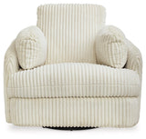 Tie-breaker Ivory Velvet Swivel Glider Recliner - Ella Furniture