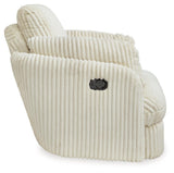 Tie-breaker Ivory Velvet Swivel Glider Recliner - Ella Furniture