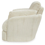 Tie-breaker Ivory Velvet Swivel Glider Recliner - Ella Furniture