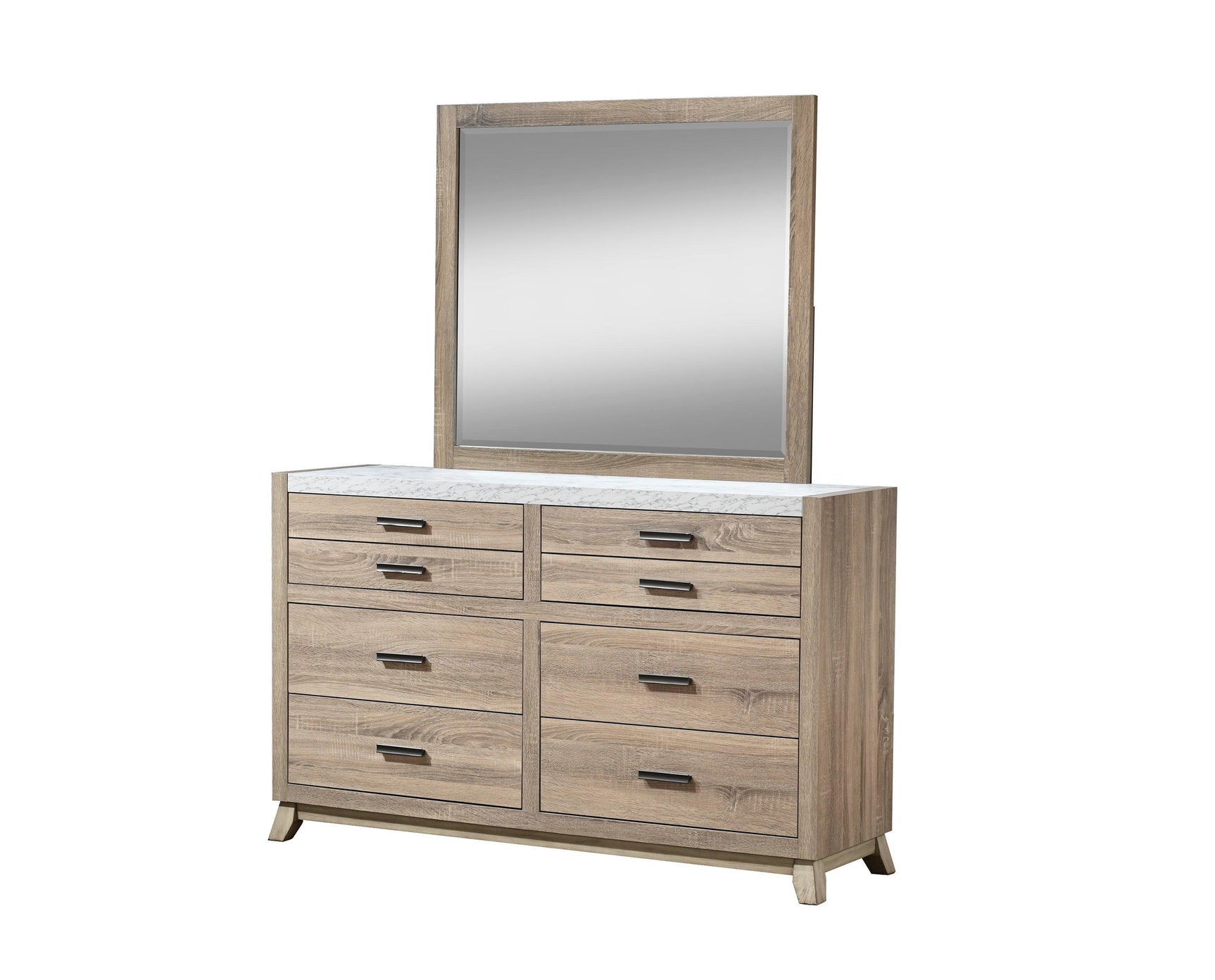 Tilston Brown Modern Contemporary Solid Wood And Veneers 5-Drawers Chest - Ella Furniture