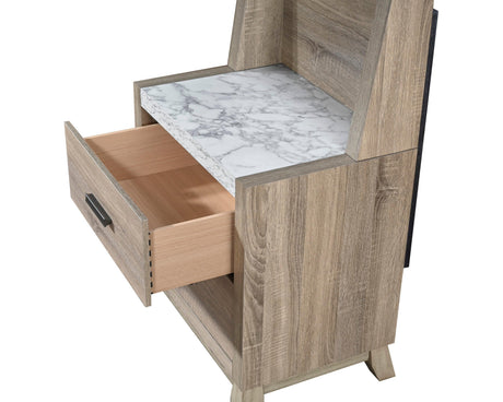 Tilston Brown Modern Contemporary Solid Wood And Veneers 5-Drawers Chest - Ella Furniture