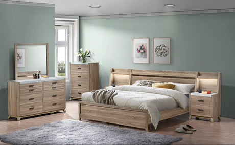 Tilston Brown Modern Contemporary Solid Wood And Veneers 8-Drawers Dresser - Ella Furniture