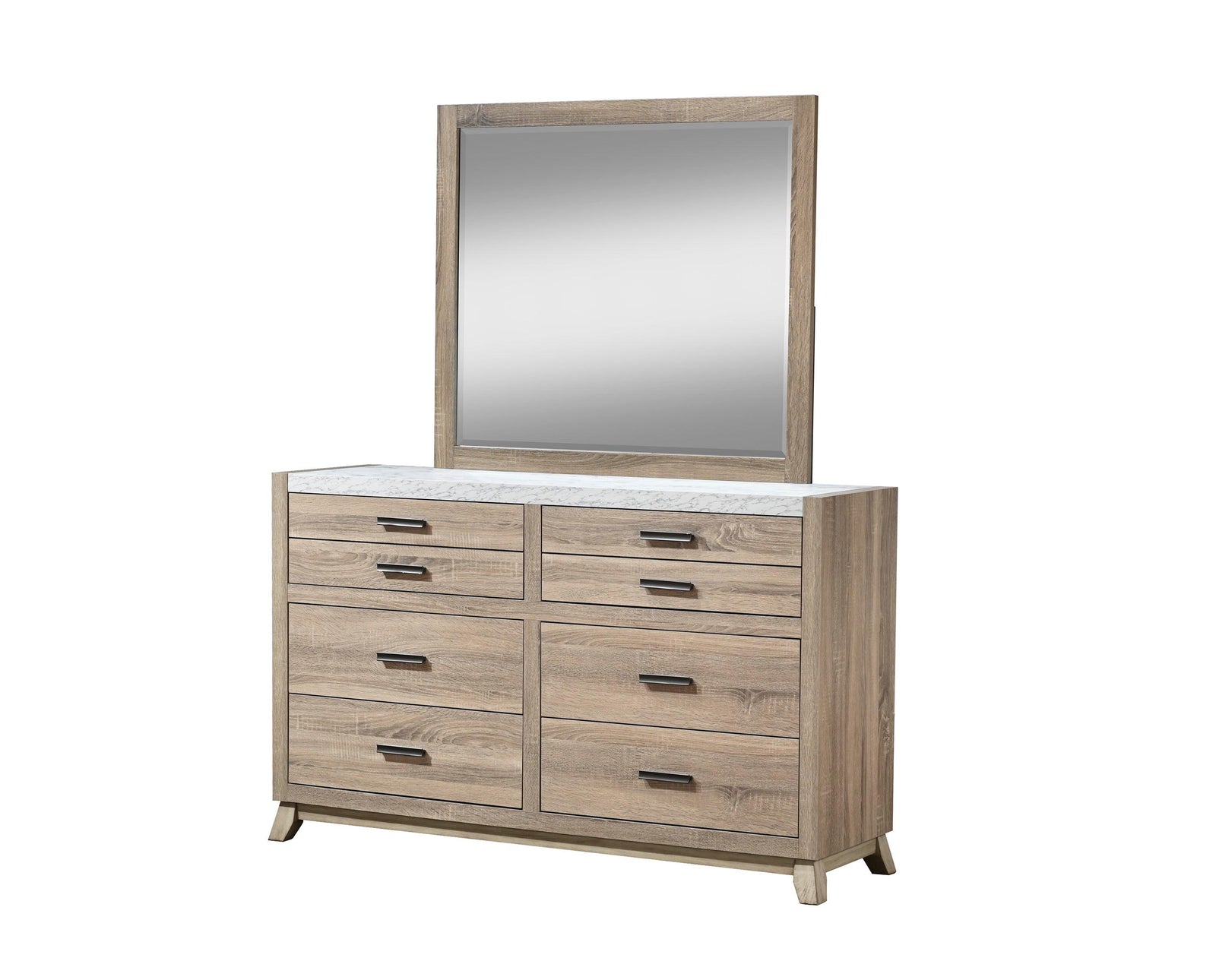 Tilston Brown Modern Contemporary Solid Wood And Veneers 8-Drawers Dresser - Ella Furniture