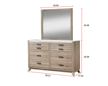 Tilston Brown Modern Contemporary Solid Wood And Veneers 8-Drawers Dresser - Ella Furniture