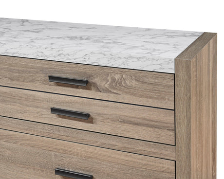 Tilston Brown Modern Contemporary Solid Wood And Veneers 8-Drawers Dresser - Ella Furniture