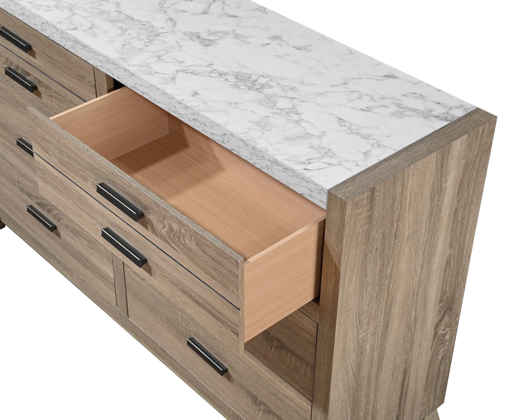 Tilston Brown Modern Contemporary Solid Wood And Veneers King Bed - Ella Furniture