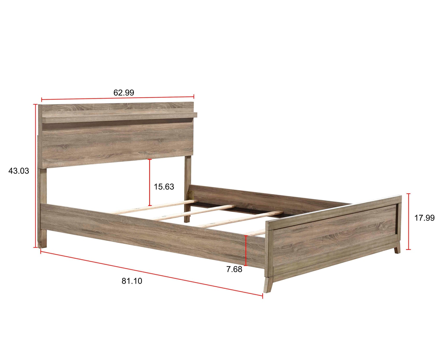 Tilston Brown Modern Contemporary Solid Wood And Veneers Queen Bed - Ella Furniture