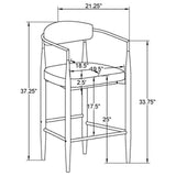 Tina Metal Counter Height Bar Stool With Upholstered Back And Seat Dark Grey (Set Of 2) 121186 - Ella Furniture