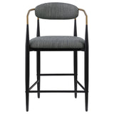 Tina Metal Counter Height Bar Stool With Upholstered Back And Seat Dark Grey (Set Of 2) 121186 - Ella Furniture