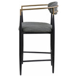 Tina Metal Counter Height Bar Stool With Upholstered Back And Seat Dark Grey (Set Of 2) 121186 - Ella Furniture